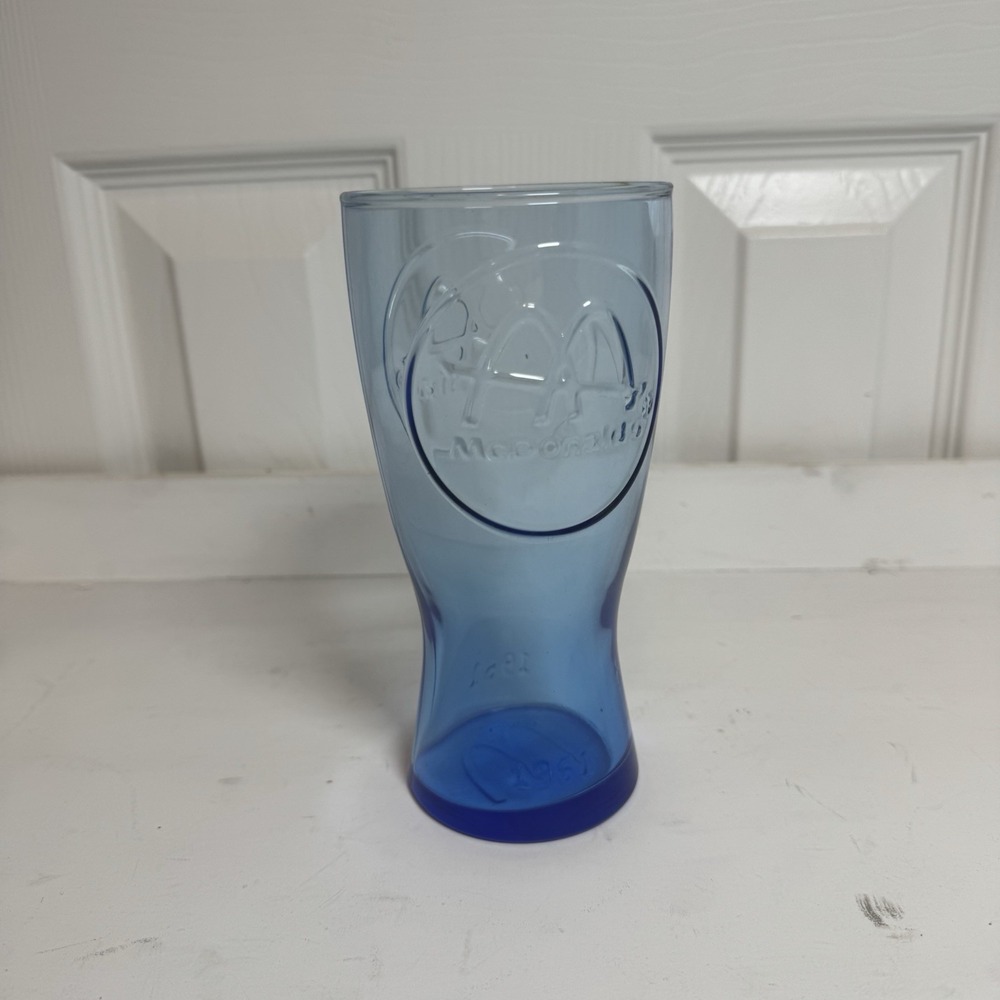 Vintage McDonald's Drinking Glass 1961 Promotional Blue Glass